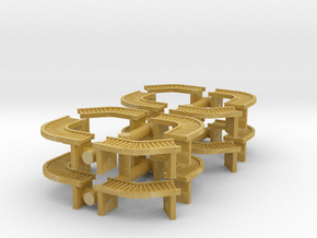 Roller Conveyor 45°-90° (x16) 1/200 in Tan Fine Detail Plastic