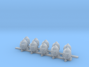Set of 10 Space wolf viking helmets in Clear Ultra Fine Detail Plastic