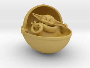 Baby Yoda Ornament in Tan Fine Detail Plastic