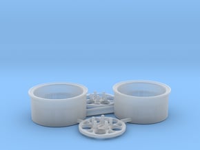 Magnum 2.0 Rear Wheel assembly Drag Wheels x2 1/24 in Clear Ultra Fine Detail Plastic