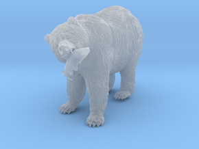 Grizzly Bear 1:20 Female with Salmon in Clear Ultra Fine Detail Plastic