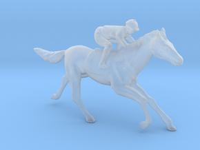 O Scale Jockey and Horse in Clear Ultra Fine Detail Plastic