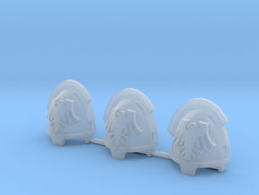 Space Crows Bladeguards shoulder pads x3 L in Clear Ultra Fine Detail Plastic