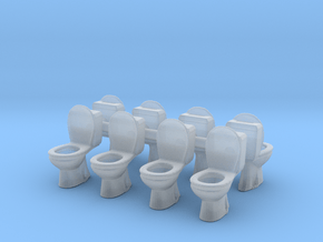 Toilet WC (x8) 1/72 in Clear Ultra Fine Detail Plastic