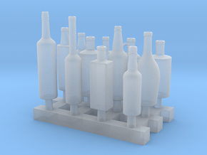 Liquors Bottles (2) 1:24 in Clear Ultra Fine Detail Plastic