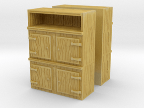 Wooden Cabinet (x2) 1/87 in Tan Fine Detail Plastic