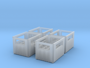 Bottle Crate (4 pieces) 1/87 in Clear Ultra Fine Detail Plastic