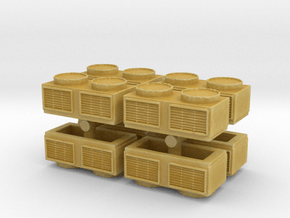 Rooftop Air Conditioning Unit (x8) 1/200 in Tan Fine Detail Plastic