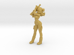 Sexy Soldier Girl 1/60 miniature games DnD rpg in Tan Fine Detail Plastic