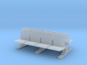 8 Waiting Room Seats 1/48 in Clear Ultra Fine Detail Plastic