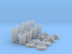 Coffee and Soda Cups B in 1/12 scale in Clear Ultra Fine Detail Plastic