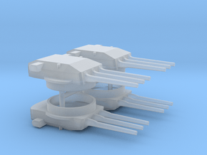 1/700 H-Klasse Triple Turrets (4x) in Clear Ultra Fine Detail Plastic