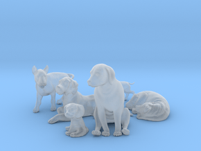 1/35 Dogs Poses Collection in Clear Ultra Fine Detail Plastic