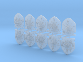 22010 Templar Shields Sprue 10 - Next Gen in Clear Ultra Fine Detail Plastic