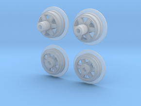 1/25 wheel covers for Indy cars, type 2 in Clear Ultra Fine Detail Plastic