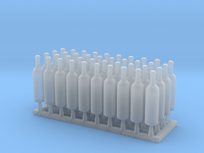Wine Bottles Ver01. 1:12 Scale x40 units in Clear Ultra Fine Detail Plastic