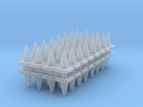 Traffic Cones (x64) 1/200 in Clear Ultra Fine Detail Plastic