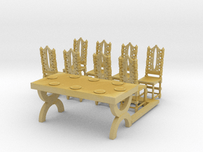 S Scale Table with Place Settings in Tan Fine Detail Plastic