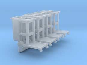 Cleaning Cart 01. 1:87 Scale  x4 Units in Clear Ultra Fine Detail Plastic