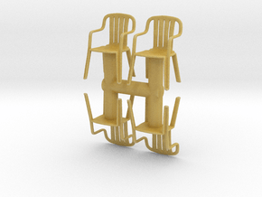Plastic Chair (x4) 1/43 in Tan Fine Detail Plastic