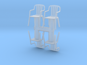 Plastic Chair (x4) 1/43 in Clear Ultra Fine Detail Plastic