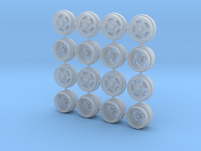 1/64 scale "Kidney Bean" Gasser Wheels - 4 sets in Clear Ultra Fine Detail Plastic