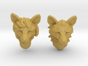 Anthropomorphic fox heads(HSD miniatures) in Tan Fine Detail Plastic