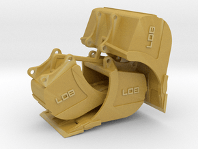 QC80 Tieflöffelset 3 mit Schneide / bucket set 3 w in Tan Fine Detail Plastic
