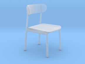 1:24 Minimalist Chair Version 'E' for Dollhouses in Clear Ultra Fine Detail Plastic
