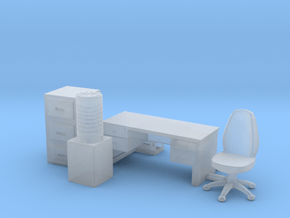 HO Scale Office Accessories in Clear Ultra Fine Detail Plastic