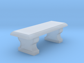 Miniature 1:48 Classical Bench in Clear Ultra Fine Detail Plastic