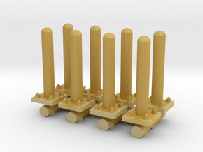 Safety Poles (x8) 1/48 in Tan Fine Detail Plastic