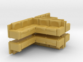 Corner Sofa (x4) 1/160 in Tan Fine Detail Plastic