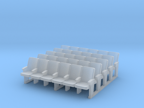 Cinema seats 01 . 1:87 Scale (HO) in Clear Ultra Fine Detail Plastic