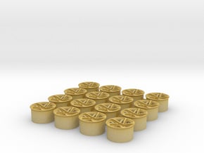 Custom 1:64 Wheels - S64-10 - 8mm - 5 Lug in Tan Fine Detail Plastic