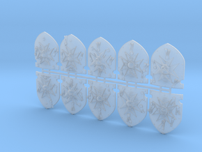 22013 Templar Shields Sprue 013 - Next Gen in Clear Ultra Fine Detail Plastic