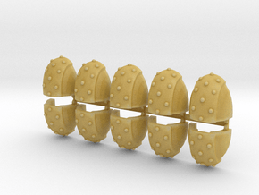 Studded shoulder pads line x10 in Tan Fine Detail Plastic