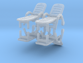 Deck Chair (x4) 1/87 in Clear Ultra Fine Detail Plastic