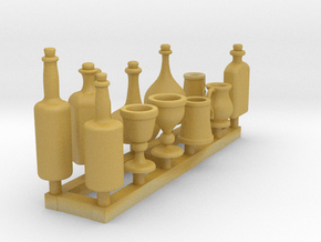 1:18 scale bottle and cup set 1 in Tan Fine Detail Plastic