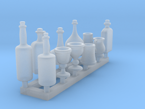 1:18 scale bottle and cup set 1 in Clear Ultra Fine Detail Plastic