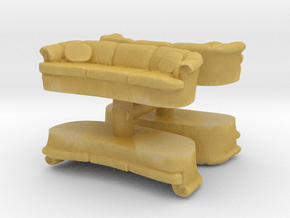 Sofa (4 pieces) 1/87 in Tan Fine Detail Plastic