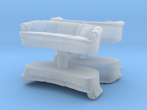 Sofa (4 pieces) 1/87 in Clear Ultra Fine Detail Plastic