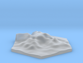 Tall rocks terrain hex tile counter in Clear Ultra Fine Detail Plastic