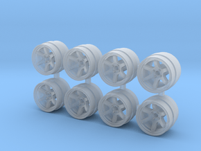Small Diameter TE37 Hot Wheels Rims in Clear Ultra Fine Detail Plastic