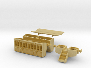 Listowel Lartigue Coach and Mobile Steps (N Scale) in Tan Fine Detail Plastic