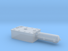 1/35th scale M9 dozer blade Hydraulic fluid tank in Clear Ultra Fine Detail Plastic