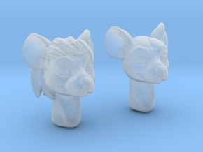 Anthropomorphic mouse heads (HSD Miniatures) in Clear Ultra Fine Detail Plastic