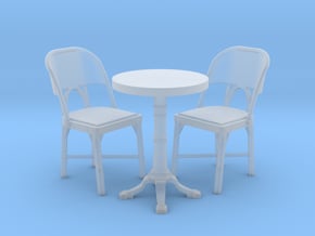 1:48 Cafe Table and Chair Set in Clear Ultra Fine Detail Plastic