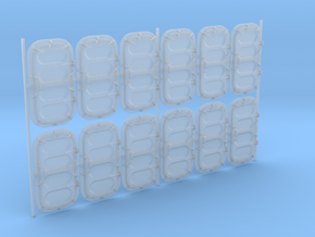 1/48 WW2 Royal Navy Water Tight Doors x12 in Clear Ultra Fine Detail Plastic