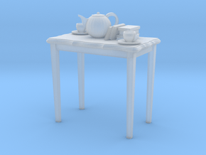 table with tea and books in Clear Ultra Fine Detail Plastic